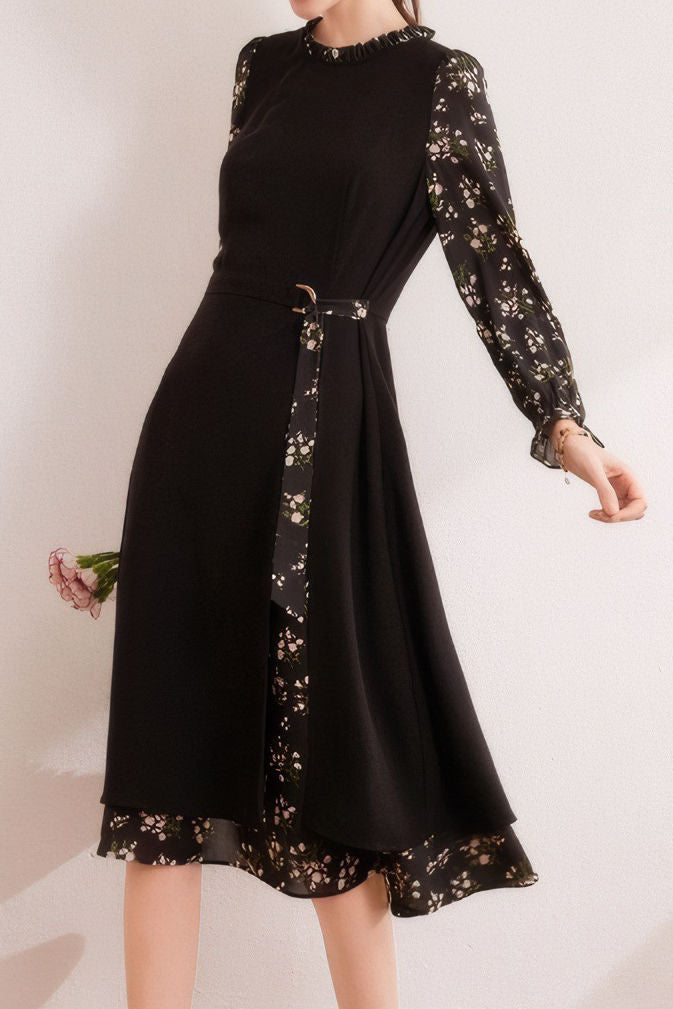 Elegantes retro gespaltenes Blumen Kleid