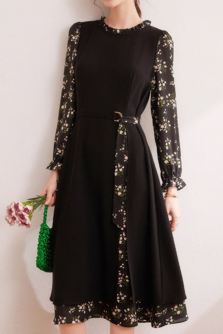 Elegantes retro gespaltenes Blumen Kleid