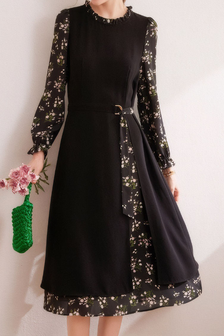 Elegantes retro gespaltenes Blumen Kleid