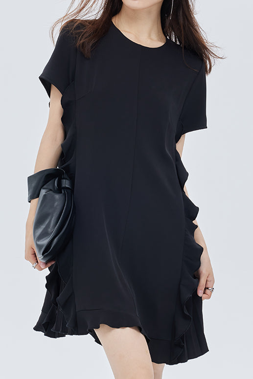 Patchwork-Rüschenshirt mit Faltenrock