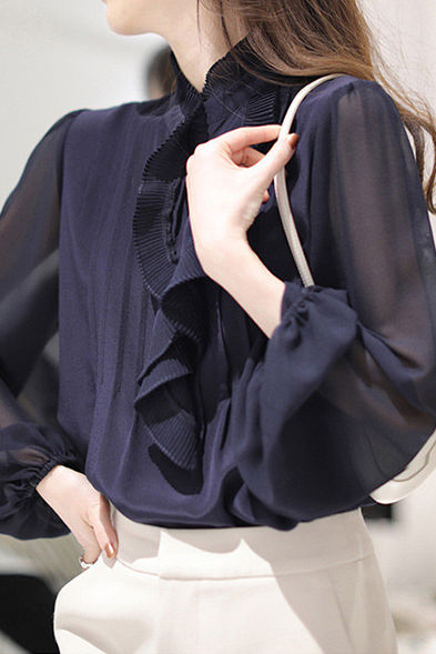 Mode Elegante Rüschenshirt für Damen