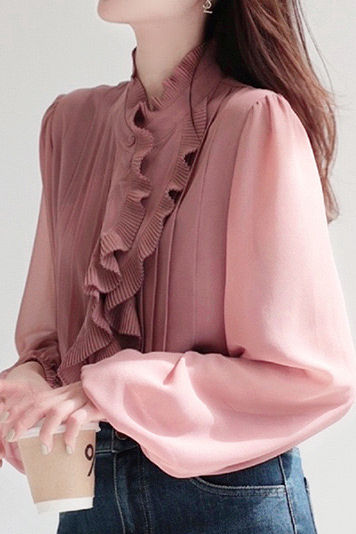 Mode Elegante Rüschenshirt für Damen
