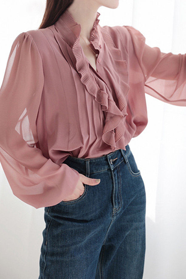 Mode Elegante Rüschenshirt für Damen