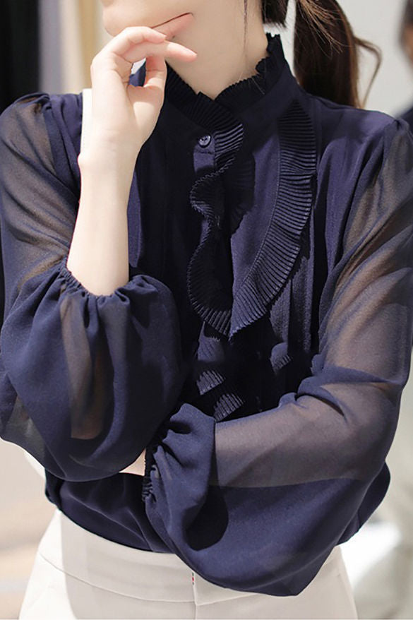 Mode Elegante Rüschenshirt für Damen