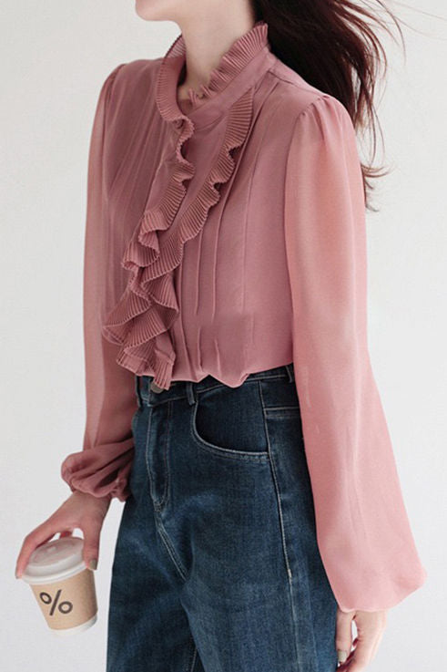 Mode Elegante Rüschenshirt für Damen