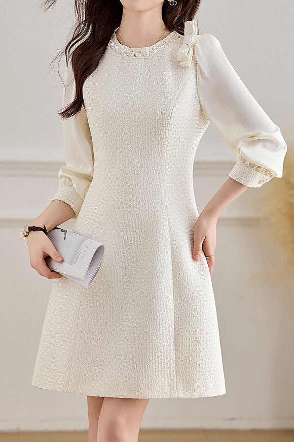 Elegantes Temperament Patchwork Kleid