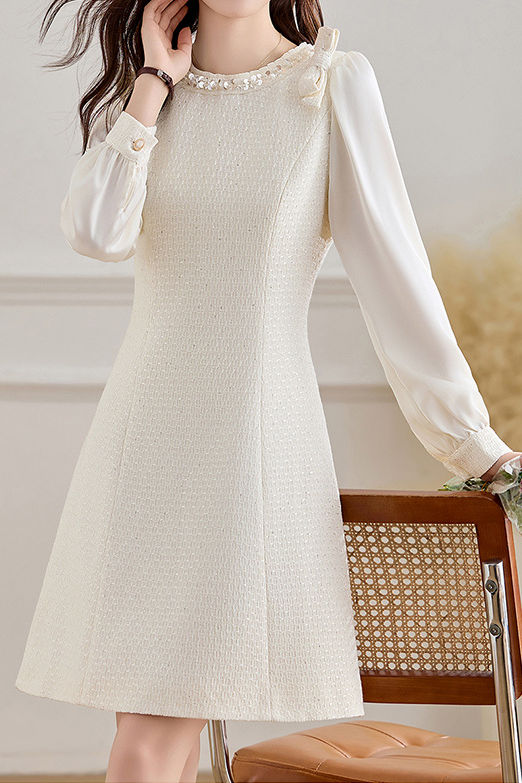 Elegantes Temperament Patchwork Kleid