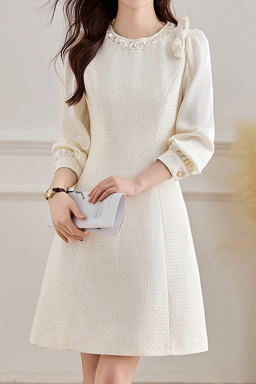 Elegantes Temperament Patchwork Kleid