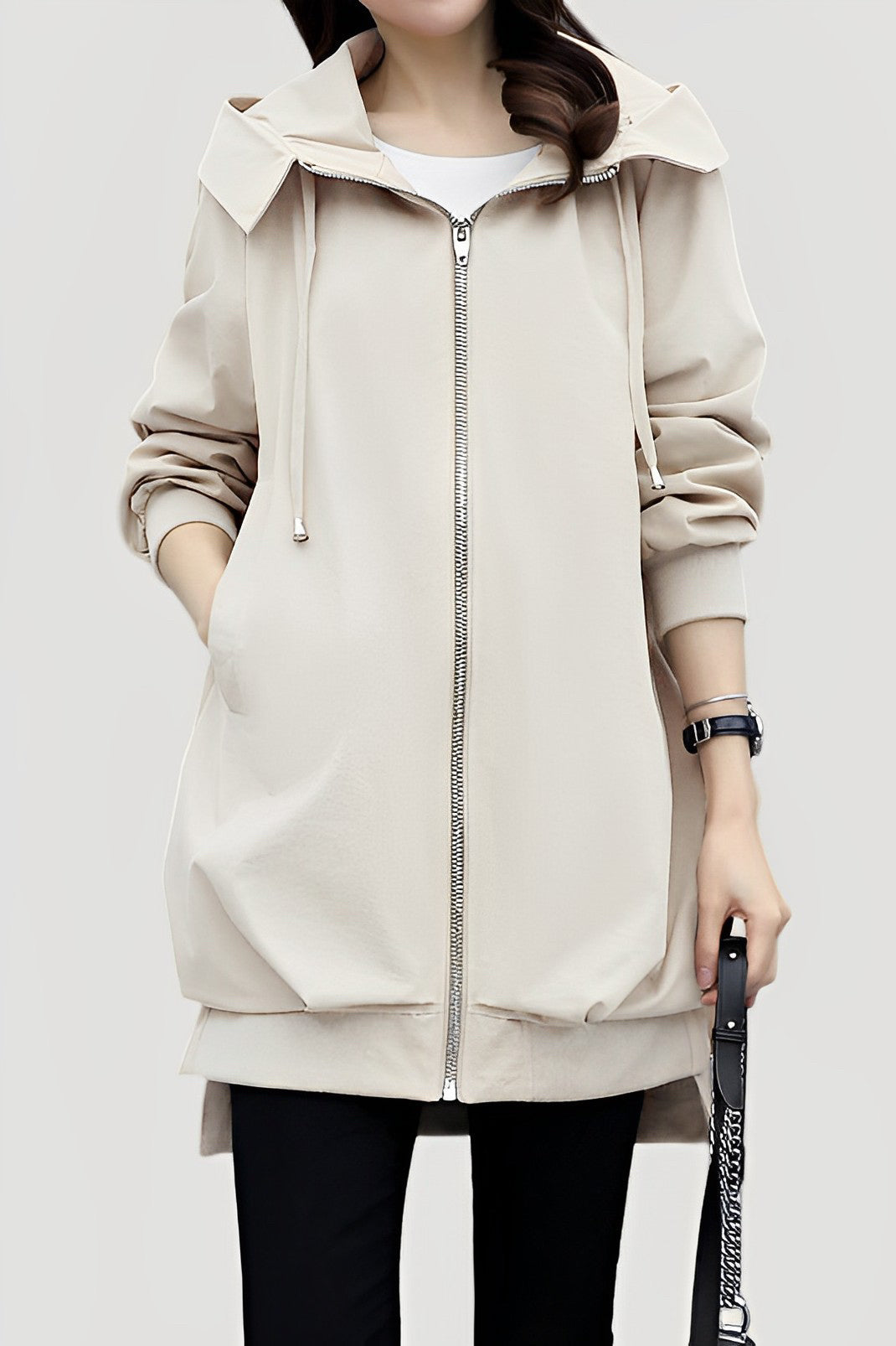 Lässiger vielseitiger Kapuzen-Trenchcoat