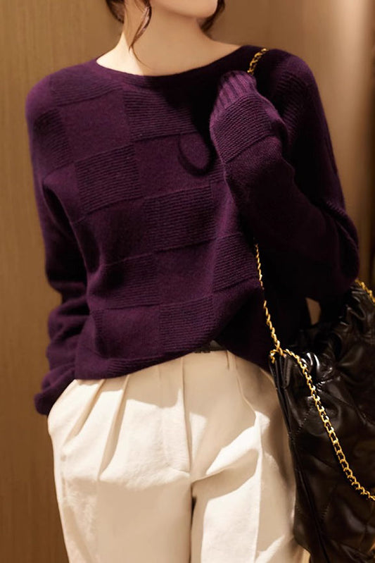 Lässiger vielseitiger weicher strukturierter Strickpullover