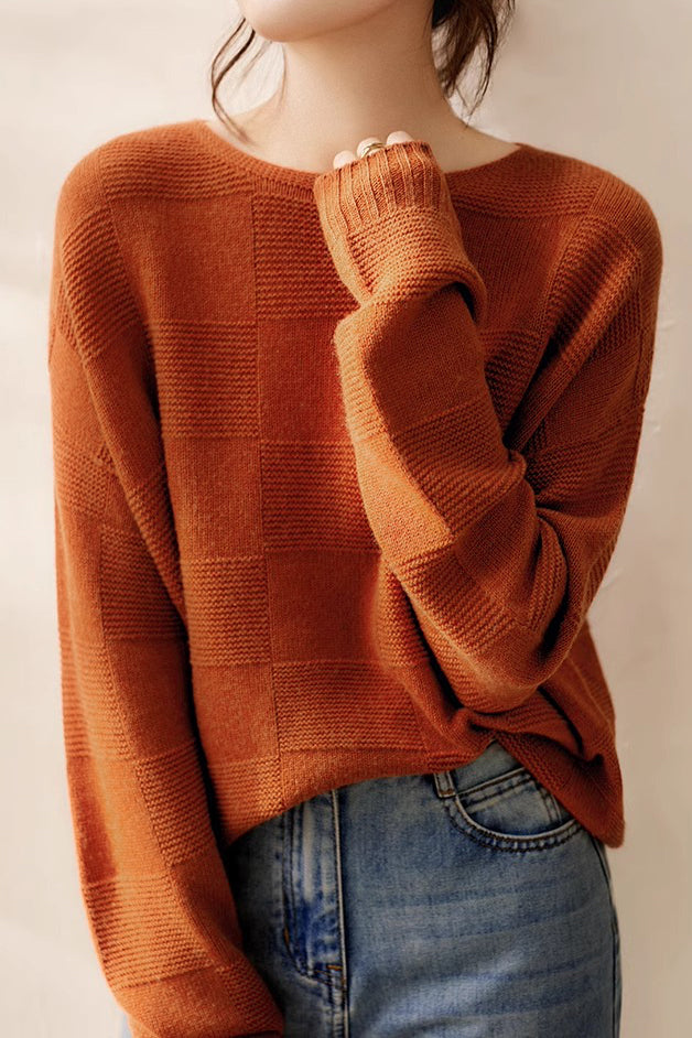 Lässiger vielseitiger weicher strukturierter Strickpullover