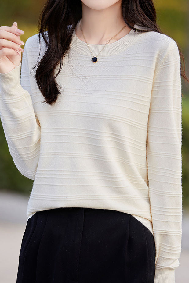 Klassisches vielseitiges modisches strukturiertes Strickoberteil