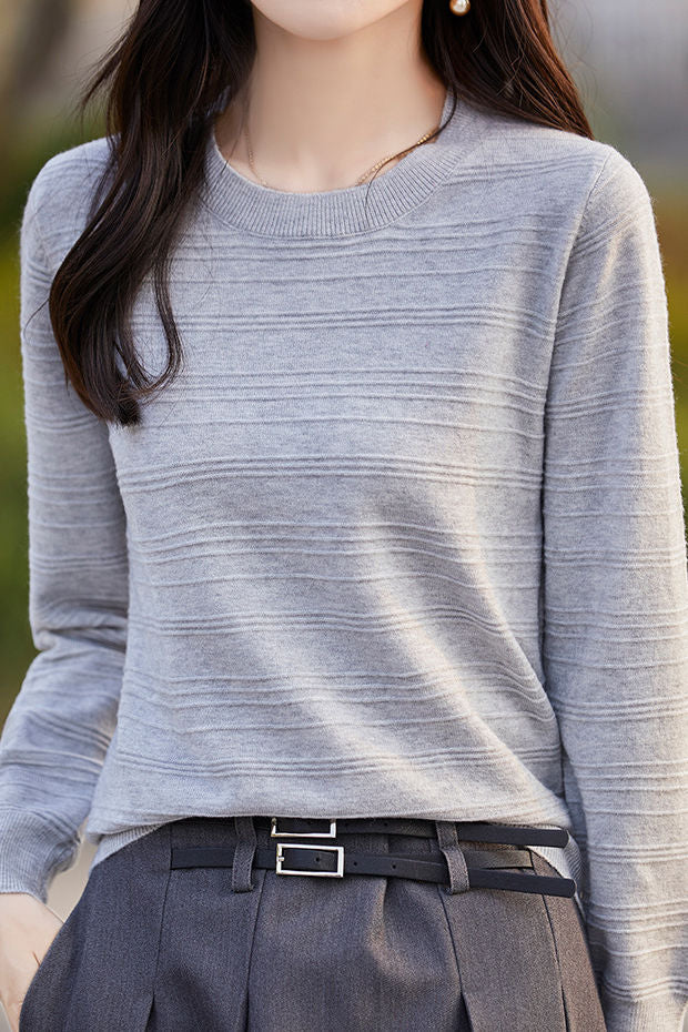 Klassisches vielseitiges modisches strukturiertes Strickoberteil