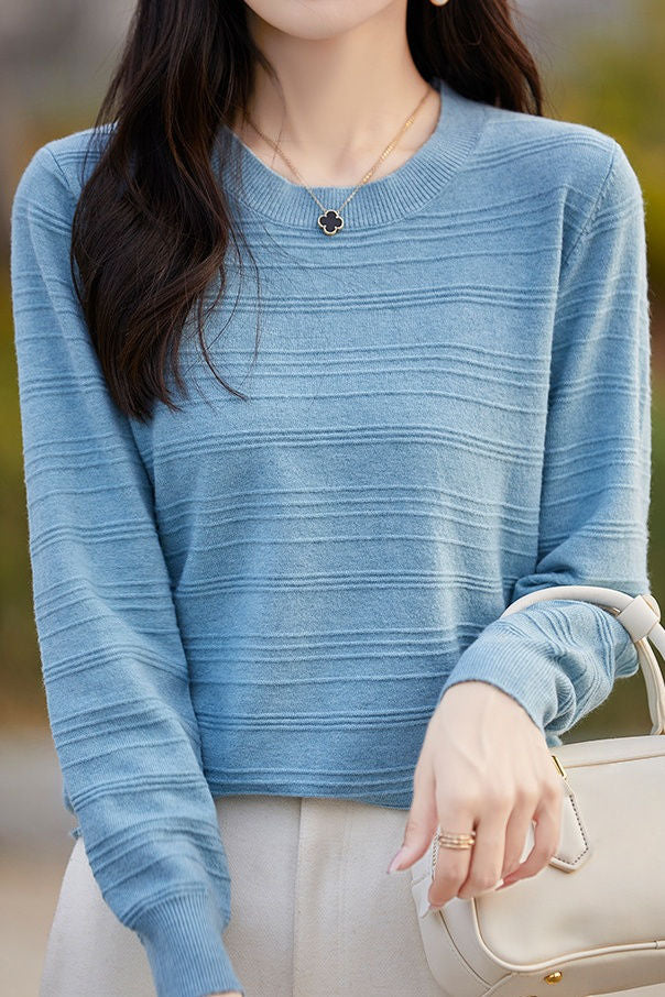 Klassisches vielseitiges modisches strukturiertes Strickoberteil