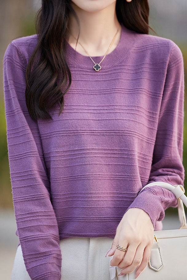 Klassisches vielseitiges modisches strukturiertes Strickoberteil