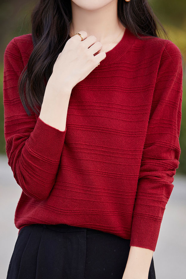 Klassisches vielseitiges modisches strukturiertes Strickoberteil