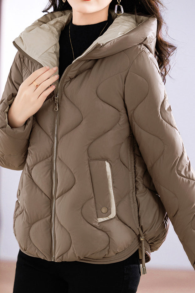 Lässige warme leichte Kapuzenjacke aus Baumwolle