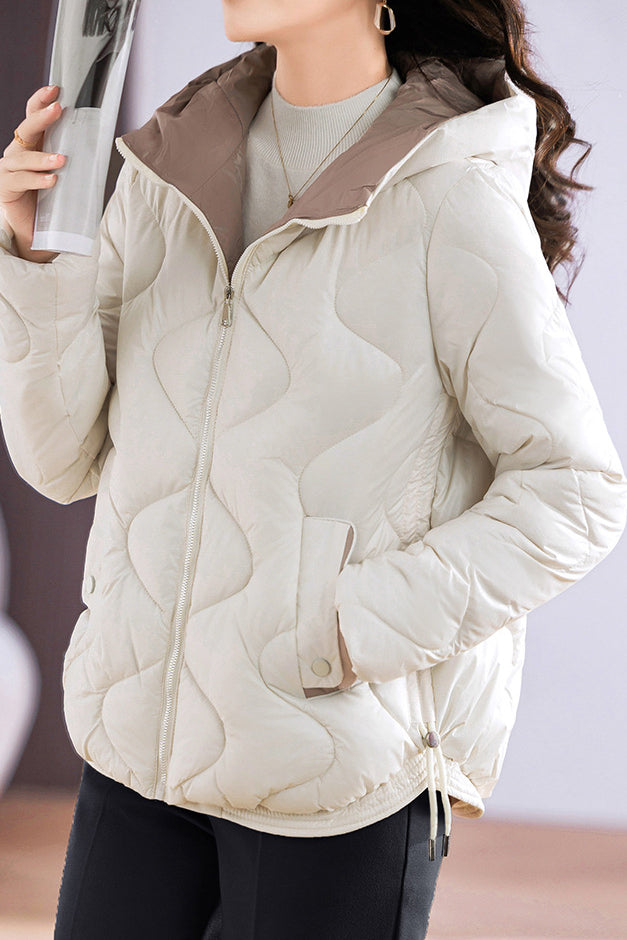 Lässige warme leichte Kapuzenjacke aus Baumwolle