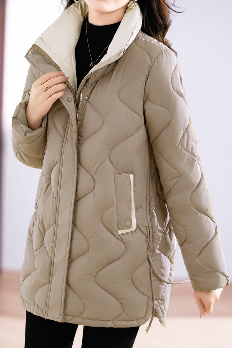 Lässige warme leichte Kapuzenjacke aus Baumwolle