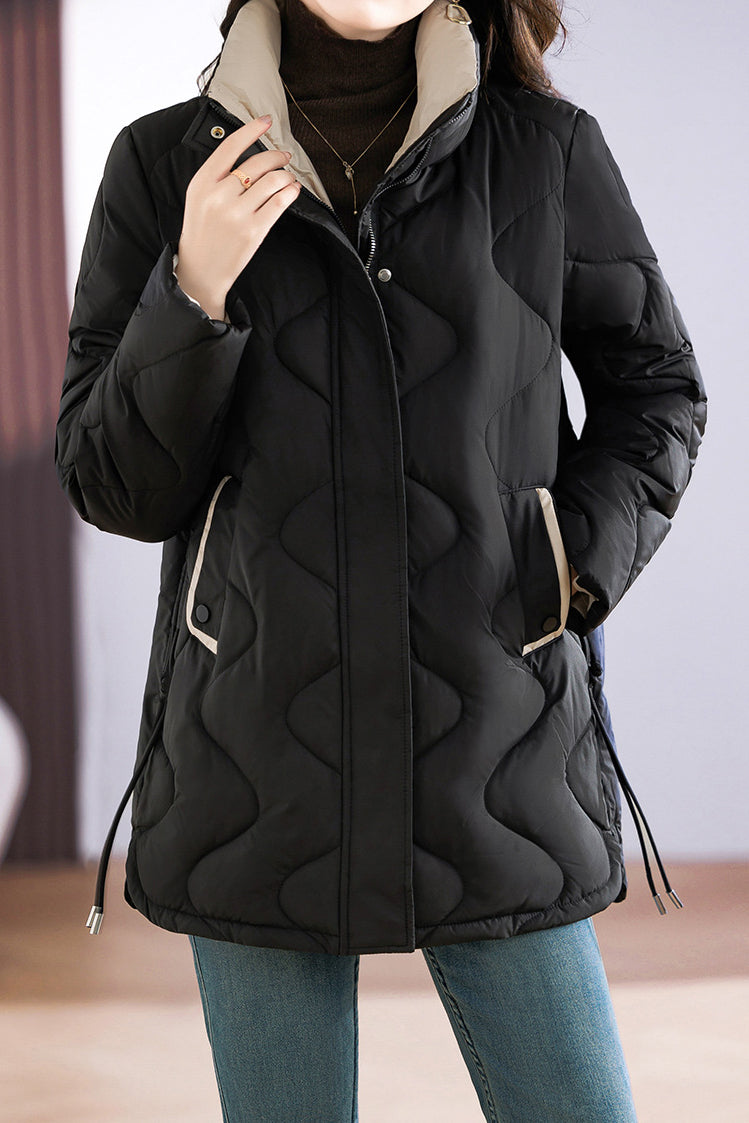 Lässige warme leichte Kapuzenjacke aus Baumwolle