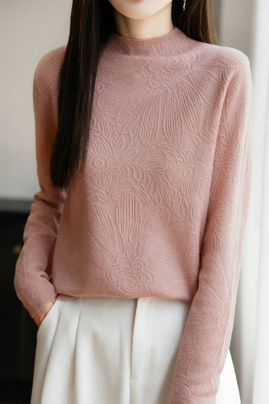 Elegante Temperament Jacquard Strickunterwäsche