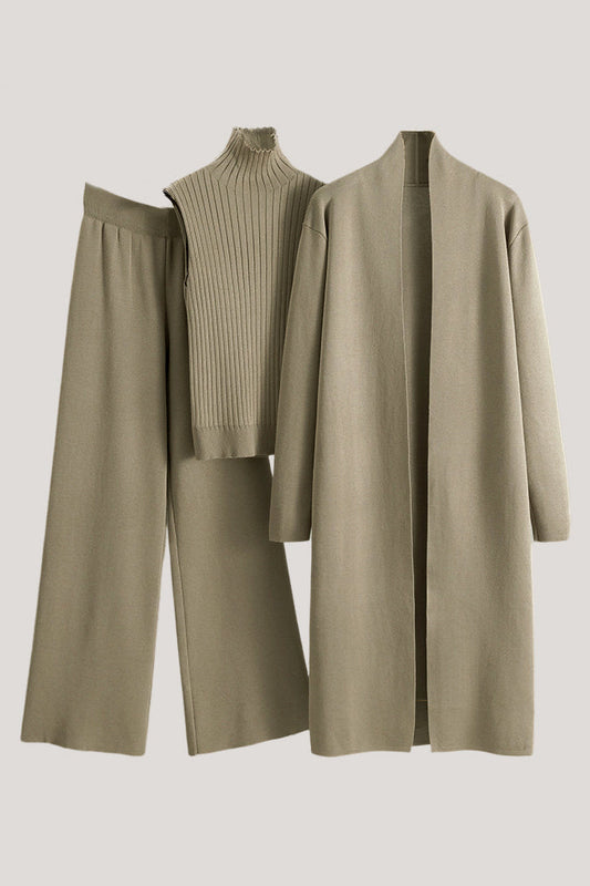 Lässiges minimalistisches ärmelloses Weste 3-Teile Set