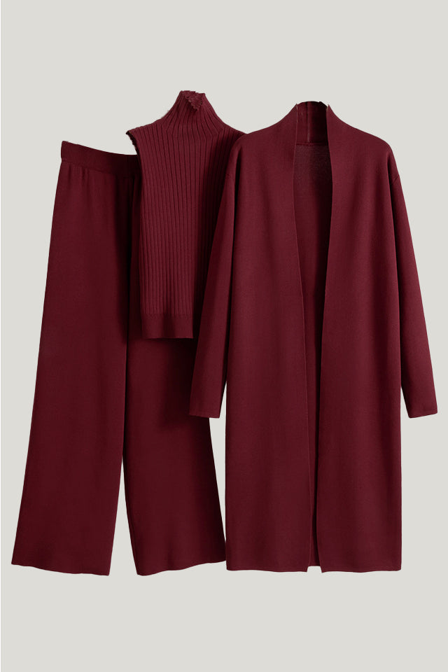 Lässiges minimalistisches ärmelloses Weste 3-Teile Set