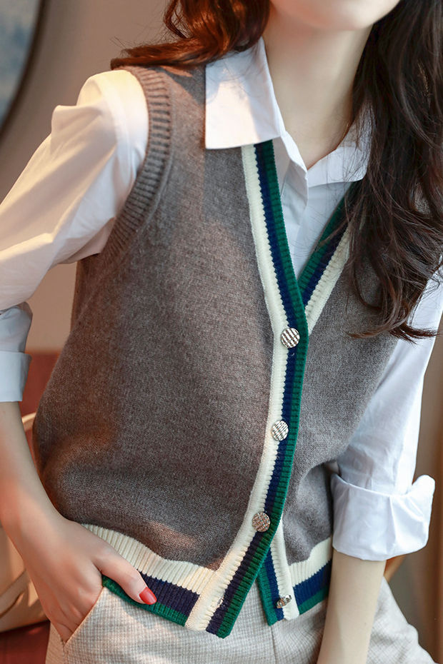 Lässiger vielseitiger ärmelloser Strick-Cardigan-Weste