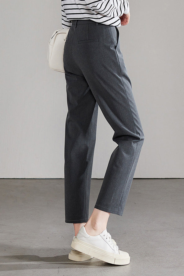 Lässige Pendler Minimalistische Gerade Schnitt Cropped Anzughose