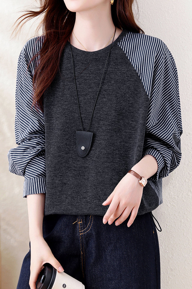 Lässiges Fake-Zwei-Teile Paneel gestreiftes Hemd