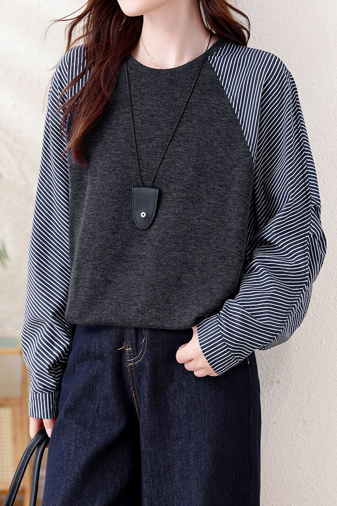 Lässiges Fake-Zwei-Teile Paneel gestreiftes Hemd