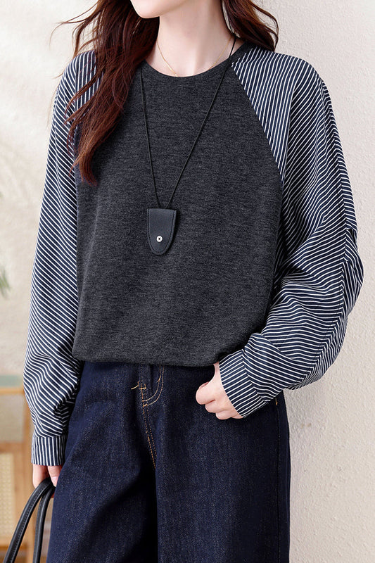 Lässiges Fake-Zwei-Teile Paneel gestreiftes Hemd