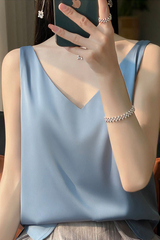 Doppelträger V-Ausschnitt Tanktop