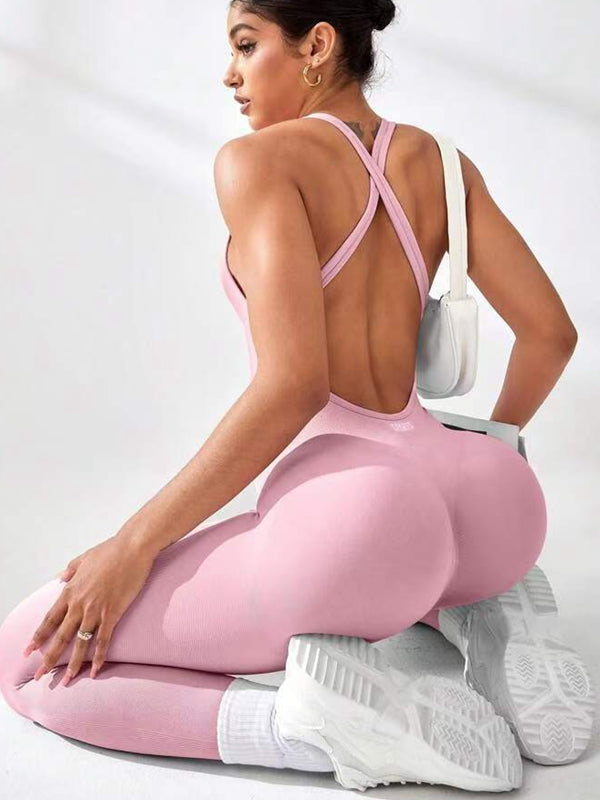 Damen Cross Back Scrunch Bum Jumpsuit