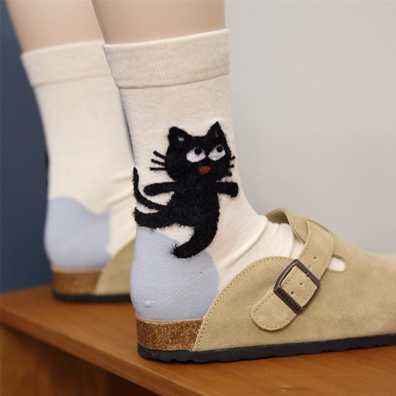 Lässige Katzenmuster-Socken