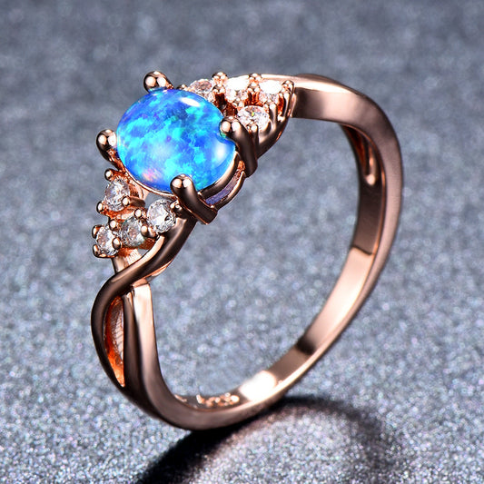 Sylva Moonhart Blauer Ring | Roségold