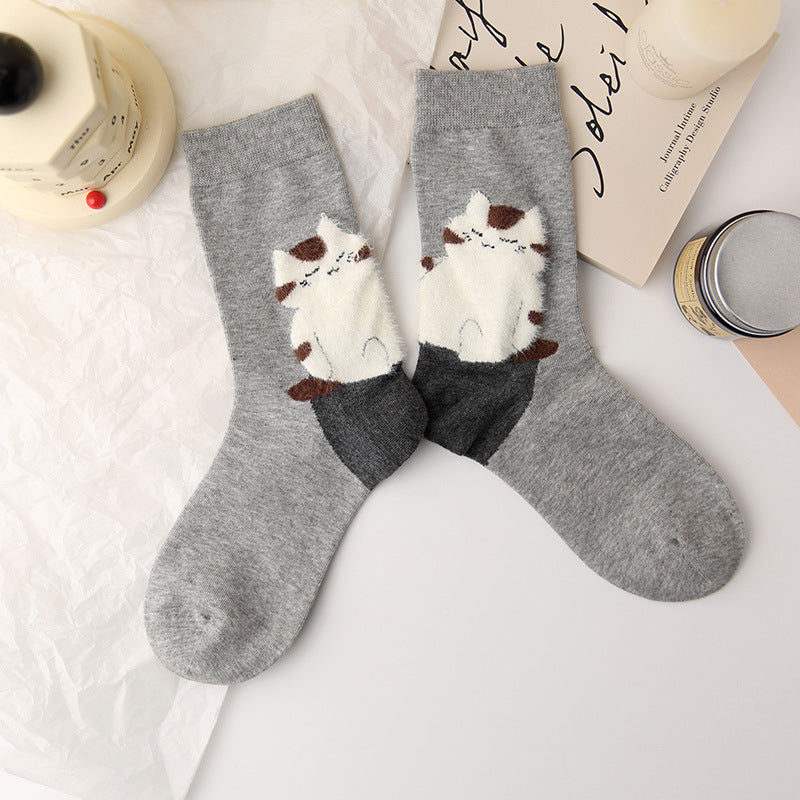 Lässige Katzenmuster-Socken