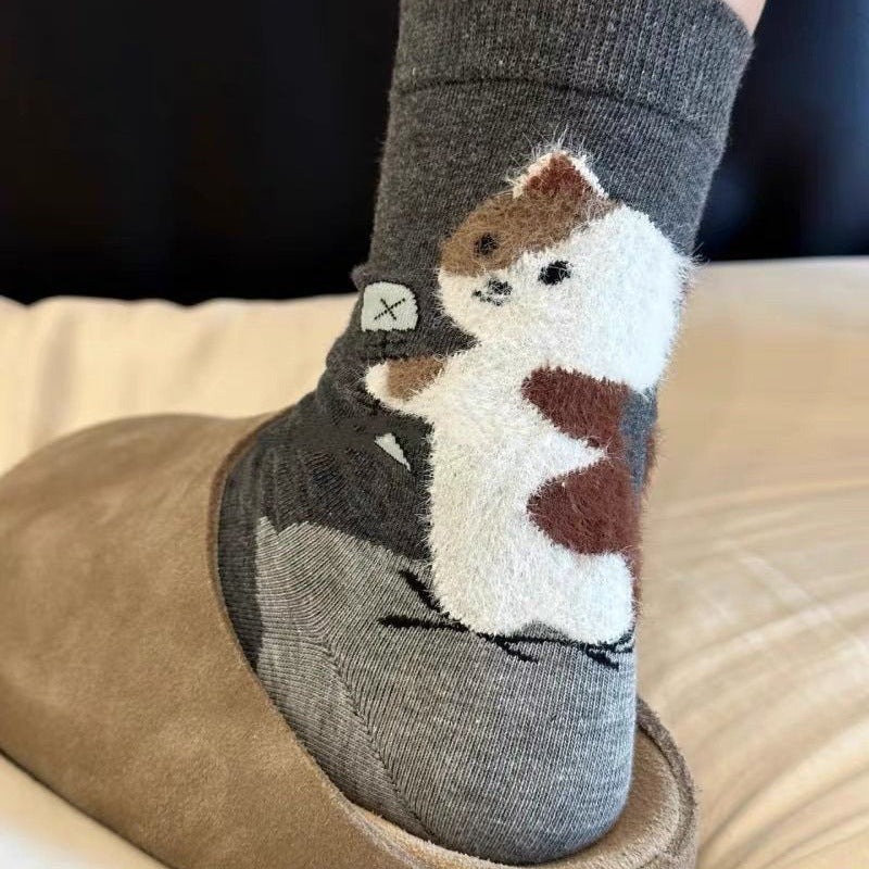 Lässige Katzenmuster-Socken