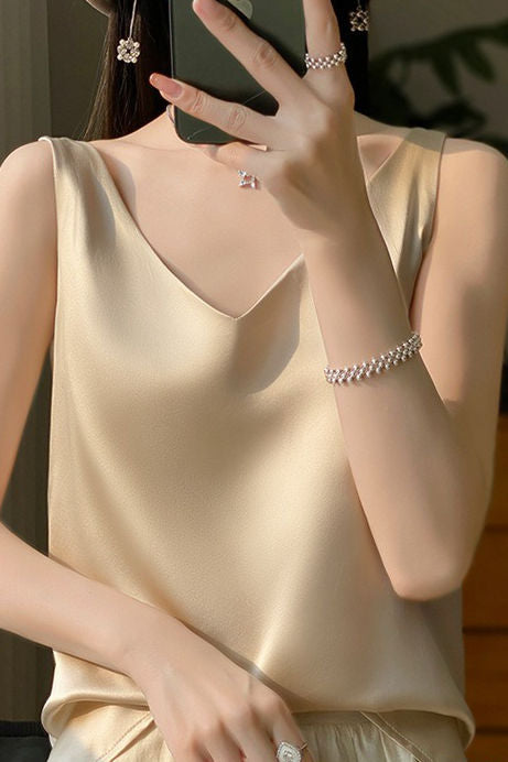 Doppelträger V-Ausschnitt Tanktop