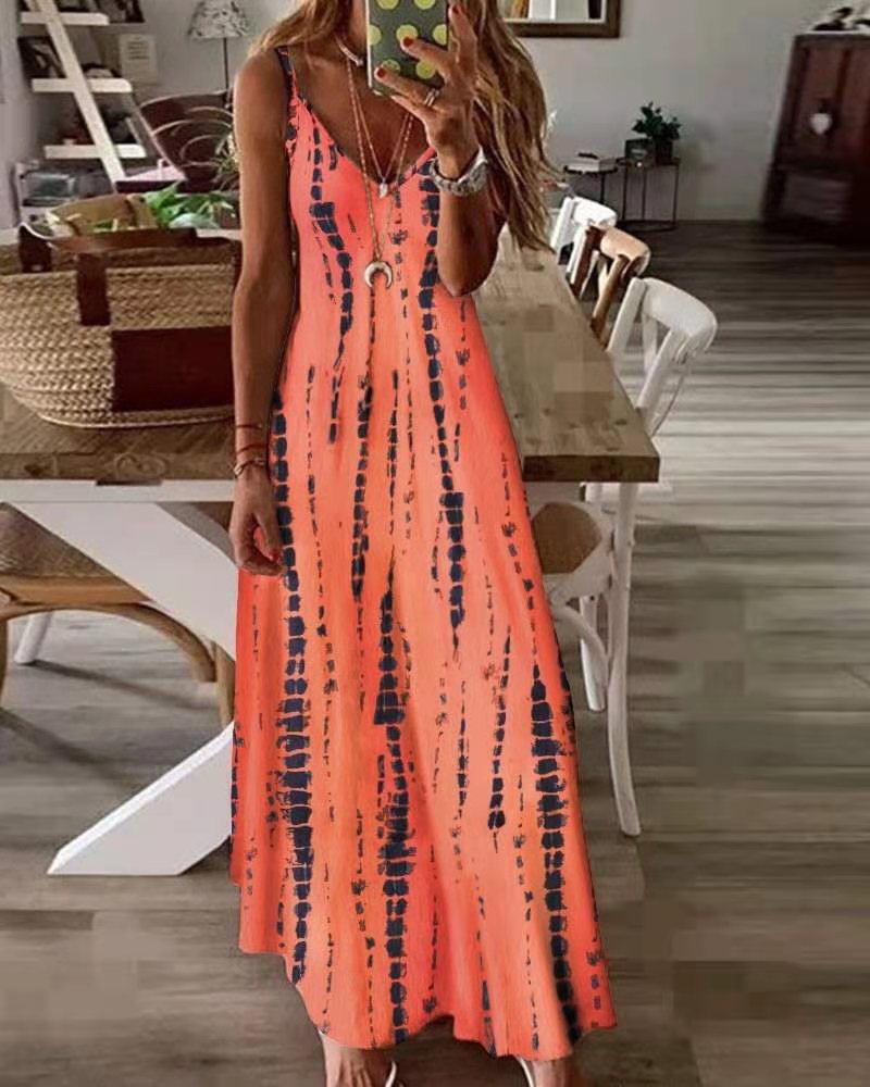 St. Tropez Maxi Tie Dye Ärmelloses Kleid