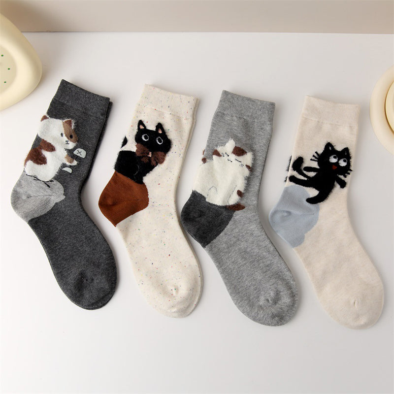 Lässige Katzenmuster-Socken