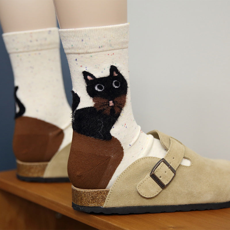 Lässige Katzenmuster-Socken