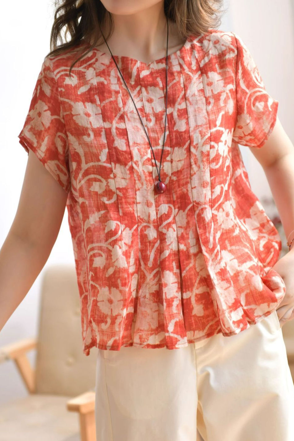 Französisches Vintage-Druckhemd