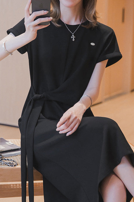 Lässiges A-Linien-Kleid mit Taillenzug