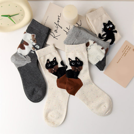Lässige Katzenmuster-Socken