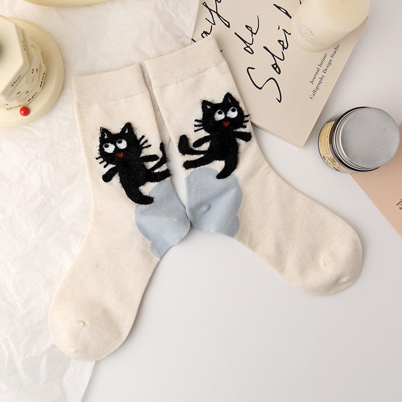 Lässige Katzenmuster-Socken