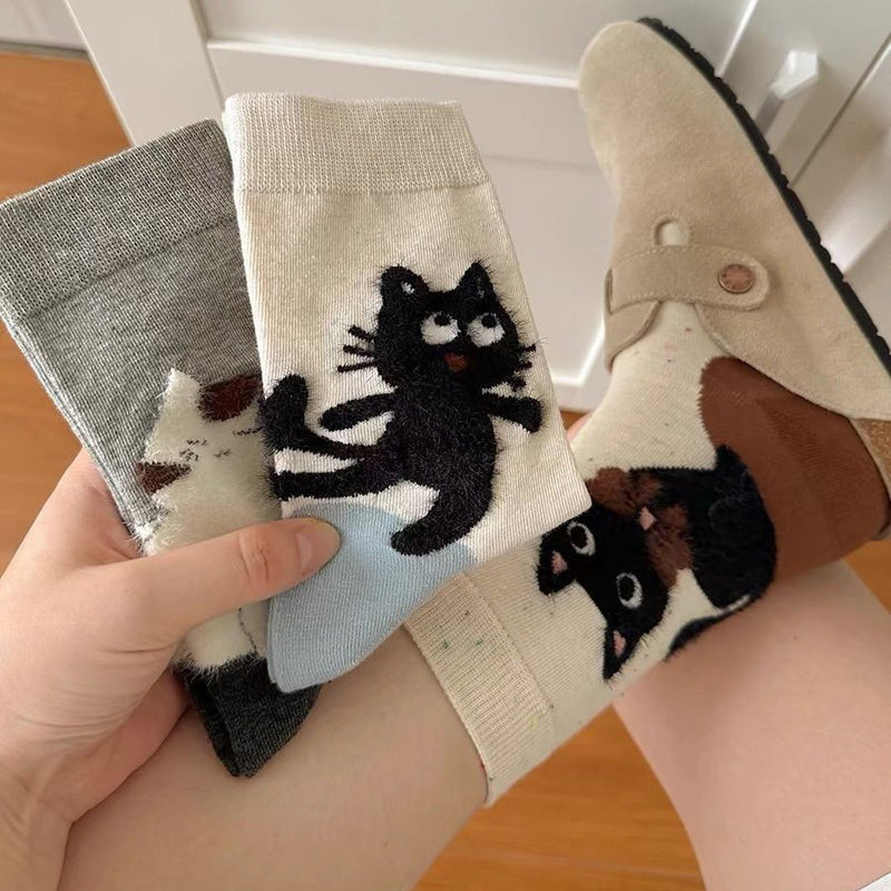 Lässige Katzenmuster-Socken