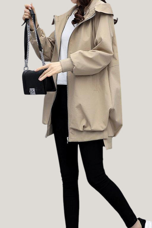 Lässiger vielseitiger Kapuzen-Trenchcoat