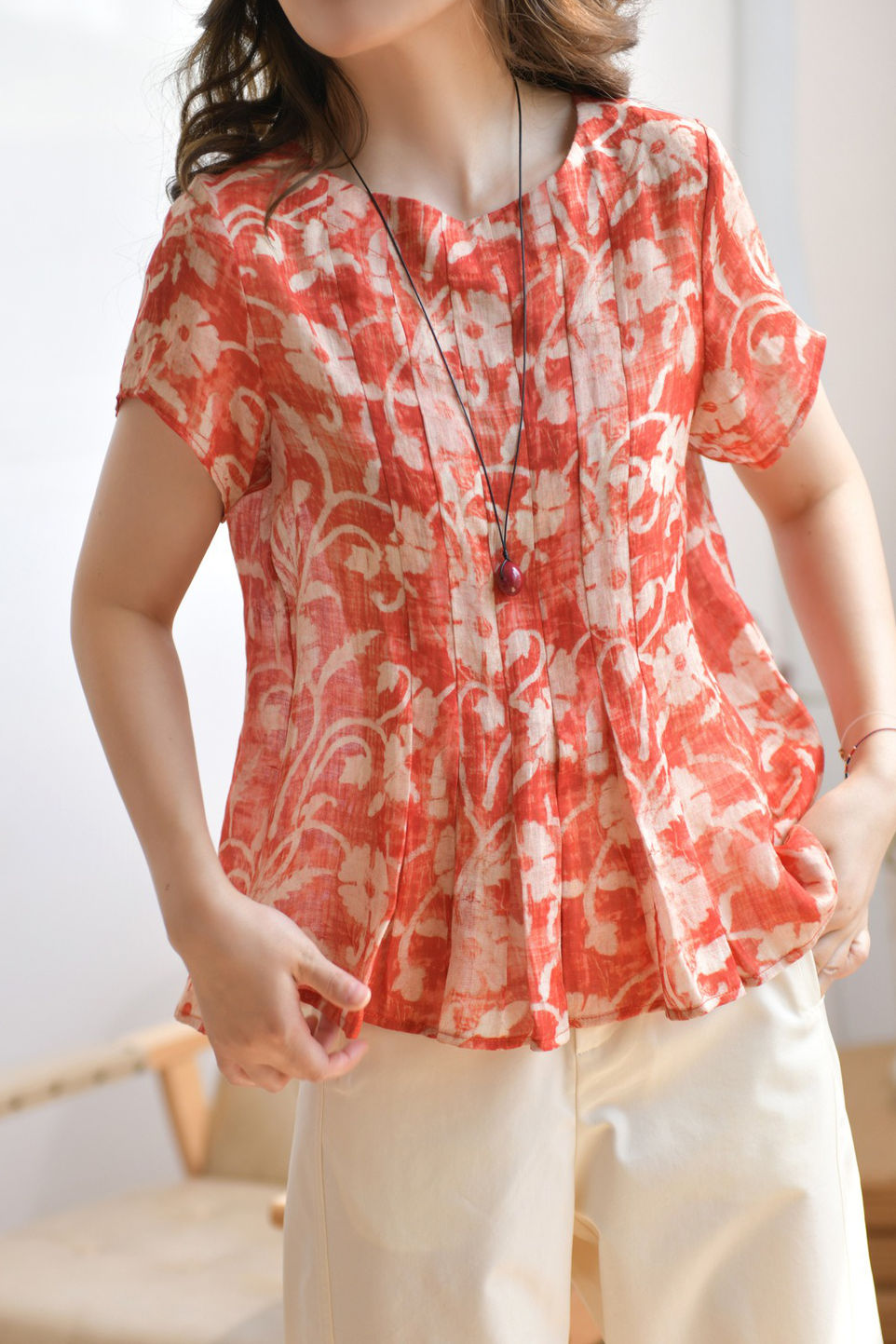 Französisches Vintage-Druckhemd