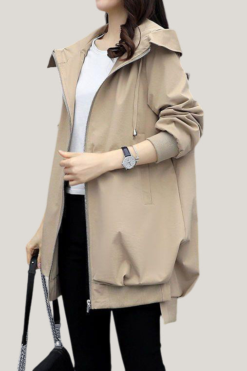 Lässiger vielseitiger Kapuzen-Trenchcoat